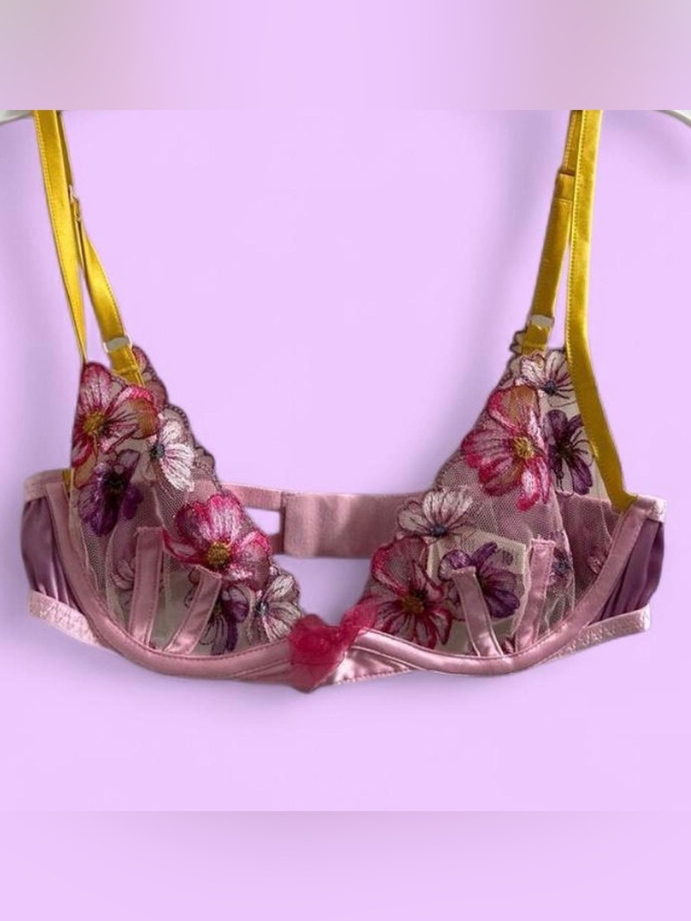 FOR LOVE AND LEMONS Floral Pink Bra